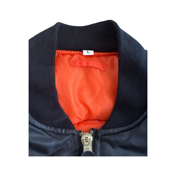 Vintage MA-1 Rothco Ultra Force Jacket Large Black Army Flyer Patches Bomber - Picture 4 of 13